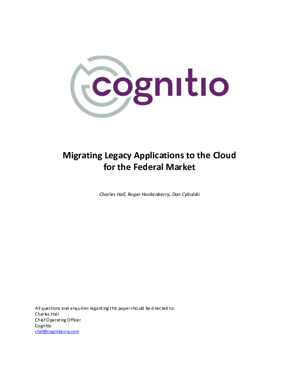 Migrating Legacy Applications to the Cloud for the U.S. Federal Market